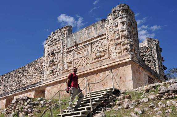 Caminhando nas ruínas mayas de Uxmal, no Yucatán, sul do México